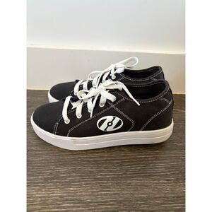NWOB Heelys Canvas Pro Black & White Skate Sneaker Shoes Size 7